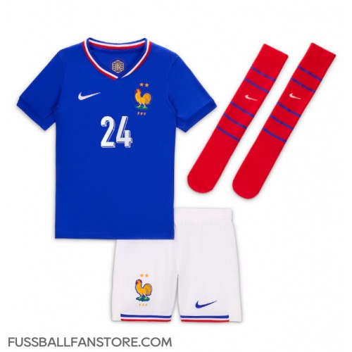 Frankreich Ibrahima Konate #24 Replik Heimtrikot Kinder EM 2024 Kurzarm (+ Kurze Hosen)